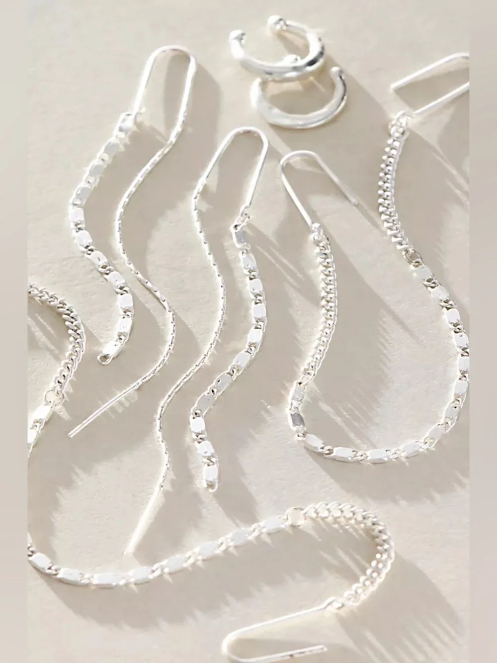 NWT Free People Lola Threader Set Silver